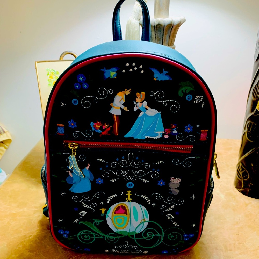 Loungefly Disney’s Cinderella Floral Backpack with Blue Accents